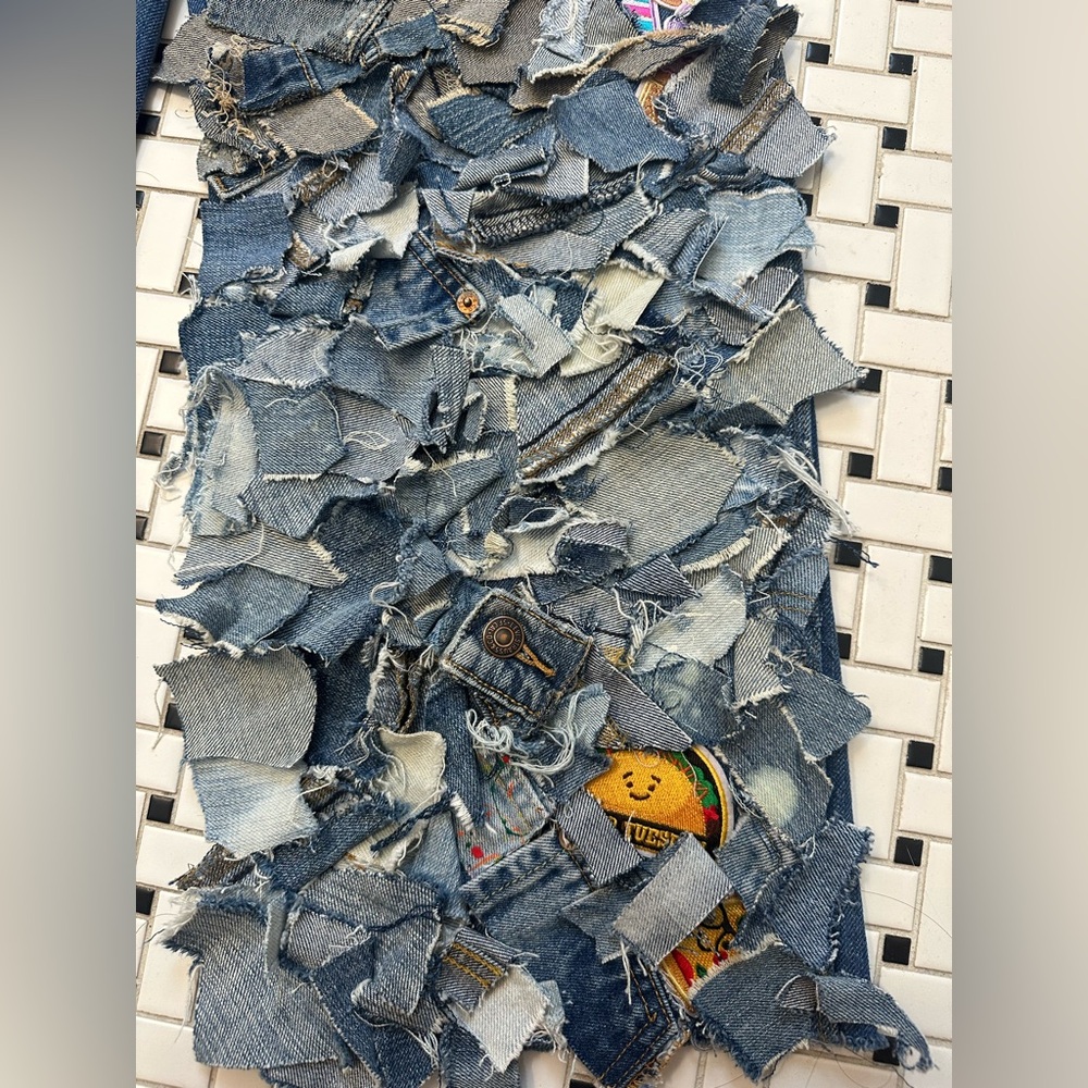 Patchwork Blue Jeans - image 4